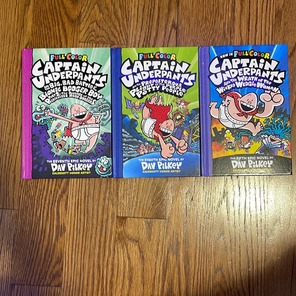 Bundle of 3 full color captain underpants books by Dav Pilkey